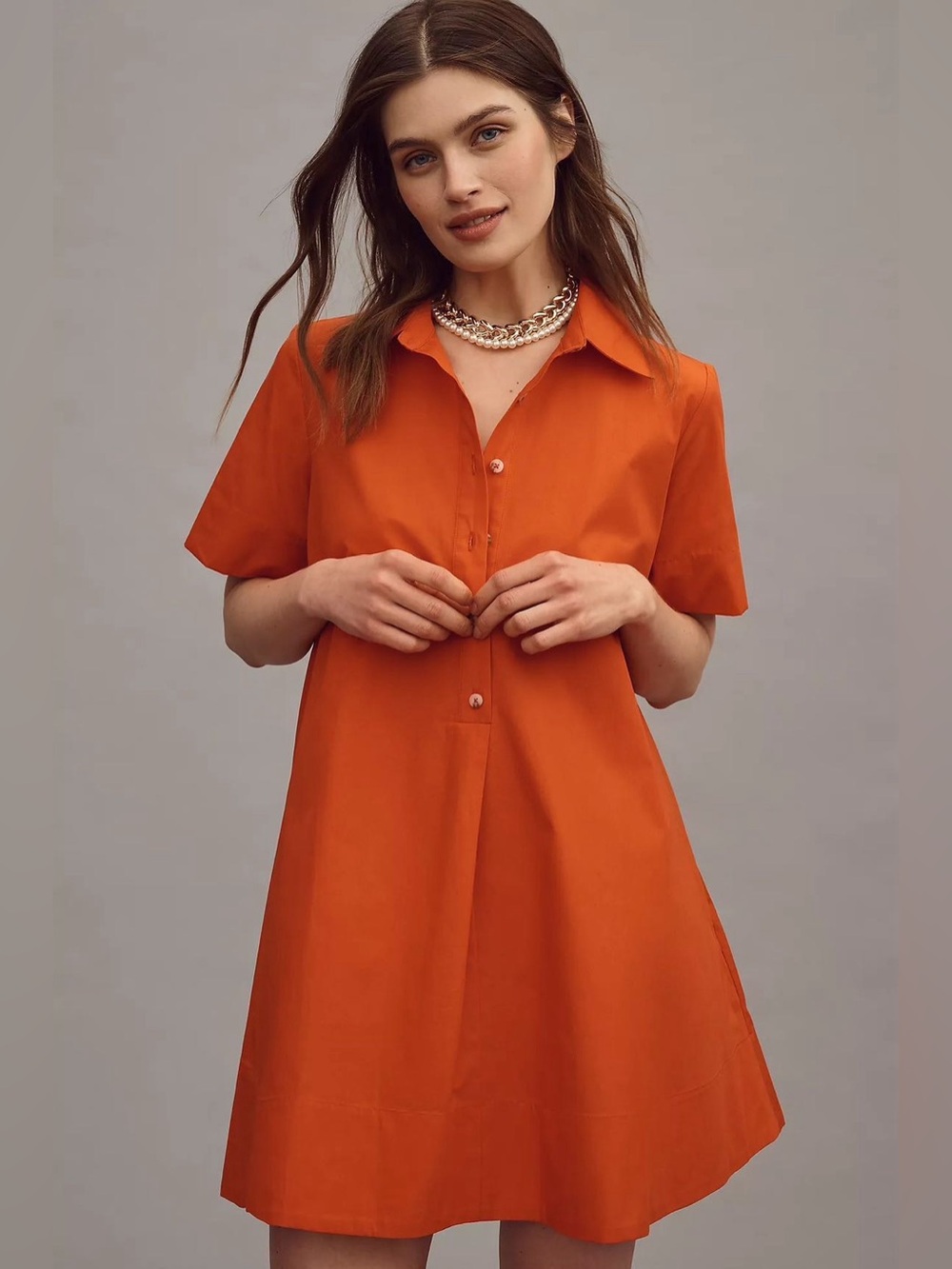 Anthropologie Button-Front Shirt Dress